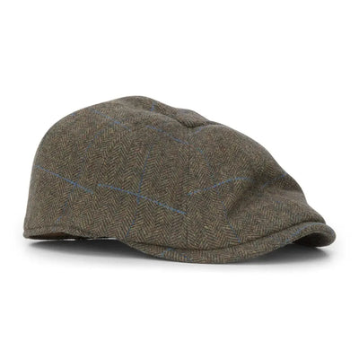 Brown herringbone flat cap, the perfect Baker Boy Hat for a stylish look