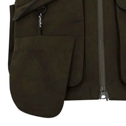 Dark olive green New Forest Dog Training Vest II with pockets and zipper
