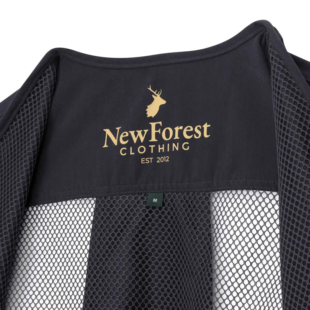 Black mesh New Forest Dog Training Vest II with gold deer logo