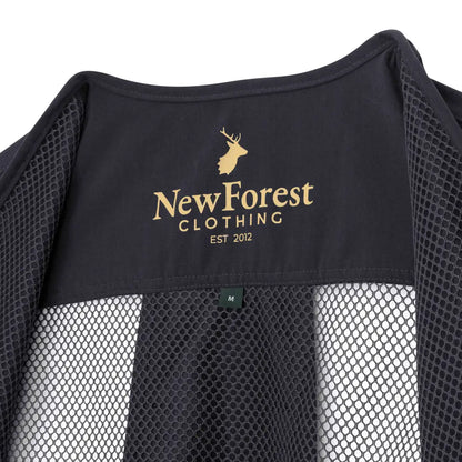 Black mesh New Forest Dog Training Vest II with gold deer logo