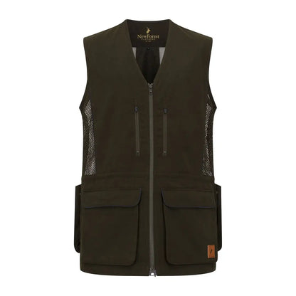 Dark olive New Forest Dog Training Vest II with mesh panels and pockets