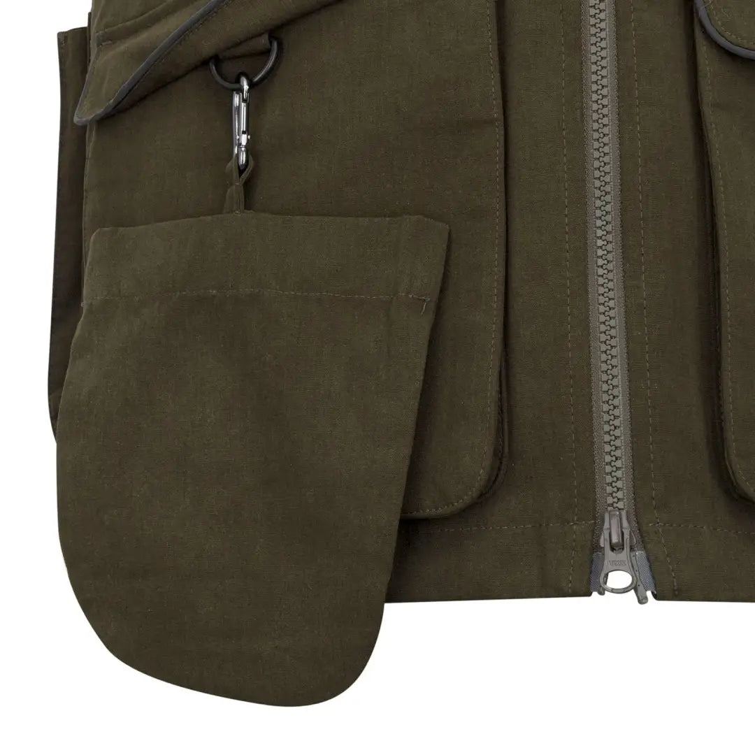 Olive green New Forest Dog Training Vest II with pockets and zipper