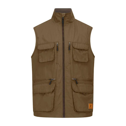 Olive green utility vest from New Forest Explorer Gilet, perfect for outdoor adventures