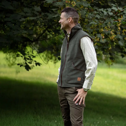 Olive green fleece gilet from New Forest Fleece Gilet collection, cozy forest fleece vest