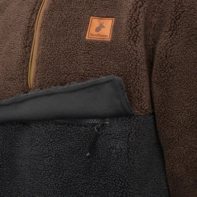 Cozy Brown and Black New Forest Fox Fibre Pile Fleece Jacket for chilly days