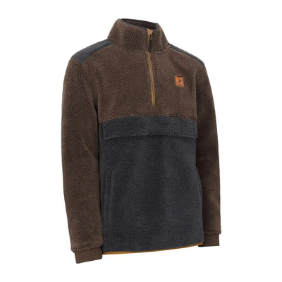 Brown and gray fibre pile fleece pullover from New Forest Fox for cozy comfort