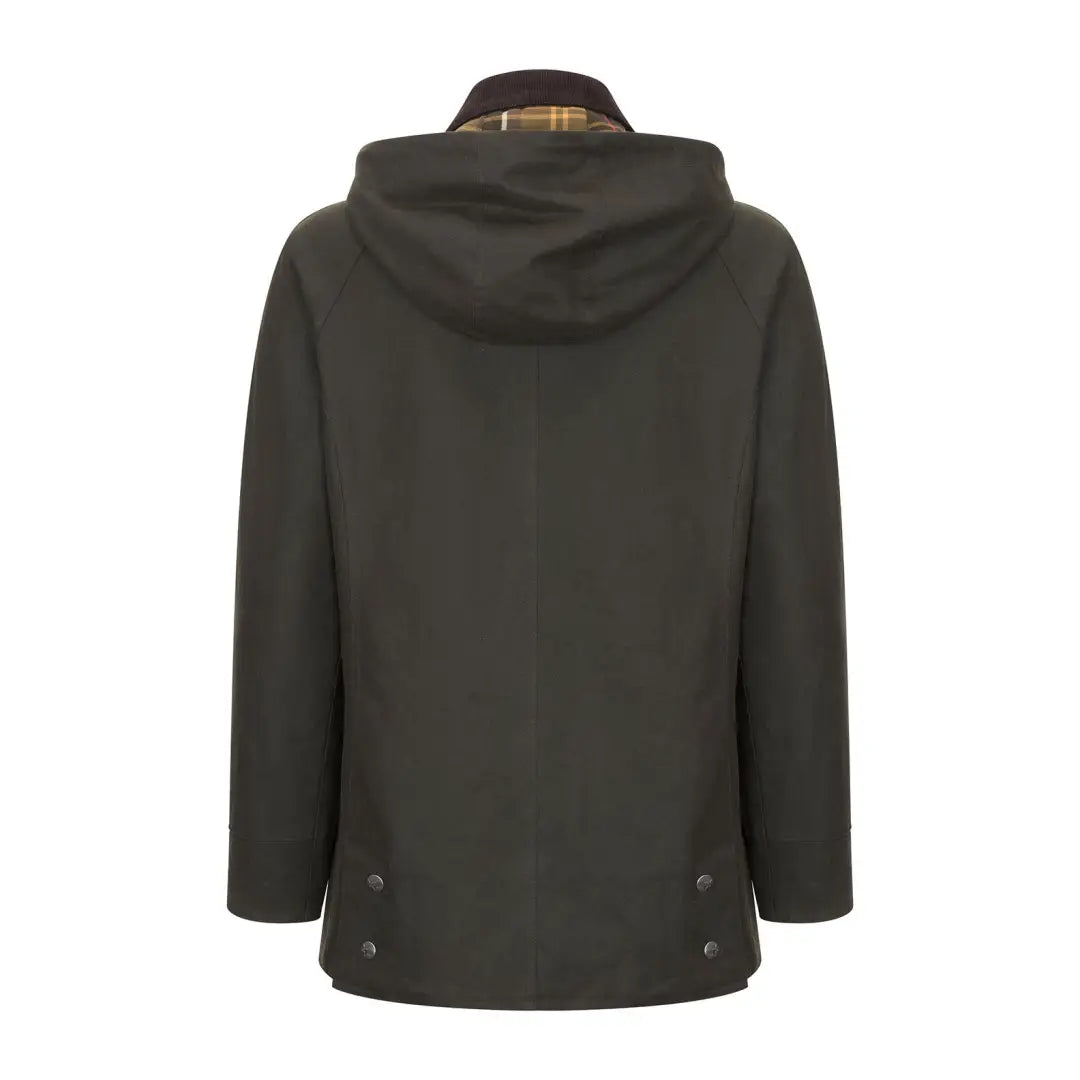 Olive green Forest Freya Ladies wax jacket featuring a hood from New Forest Freya Ladies collection