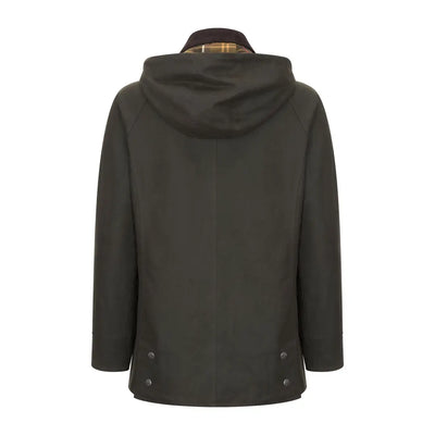 Olive green Forest Freya Ladies wax jacket featuring a hood from New Forest Freya Ladies collection