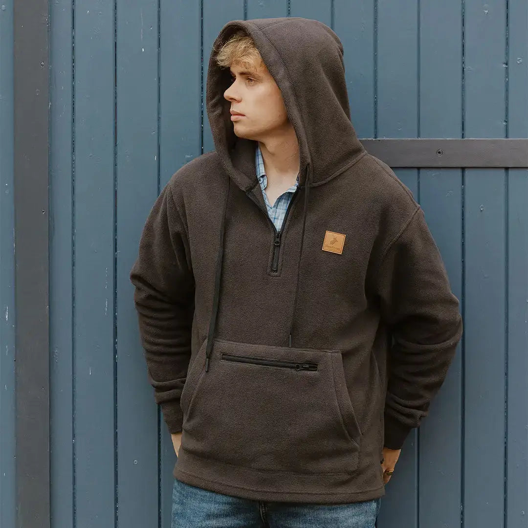 Brown hooded pullover sweatshirt from the New Forest Heathland Hoodie collection, perfect for forest lovers
