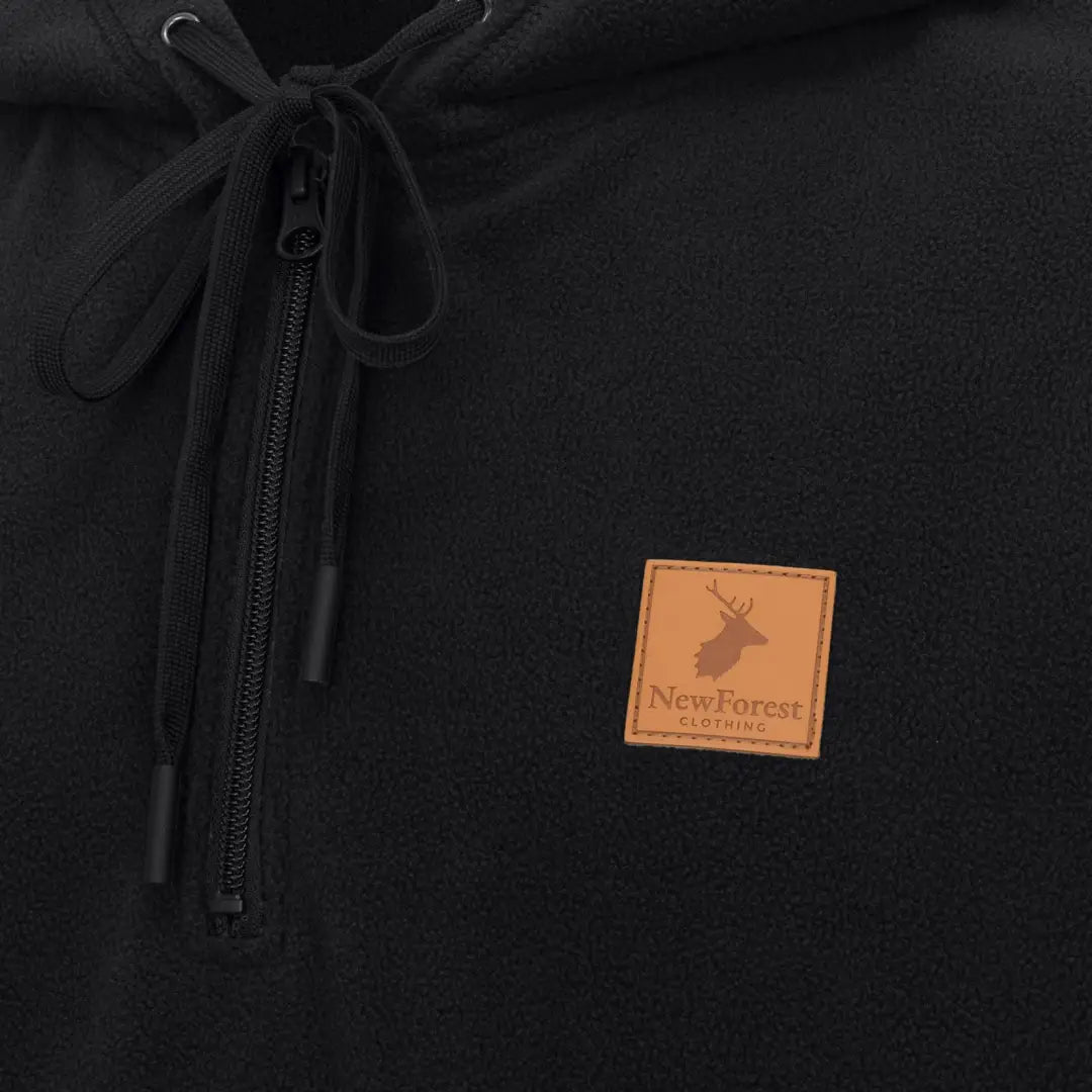 Black fleece forest heathland hoodie with quarter zip from New Forest Heathland Hoodie line