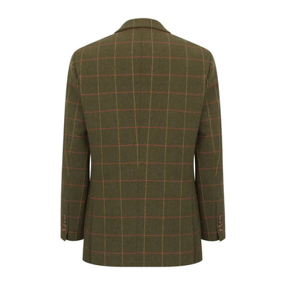 Olive green plaid tweed blazer from New Forest Heritage Tweed collection, luxe forest heritage style