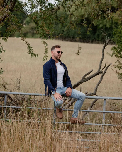Man in casual forest knightwood zip fleece with durable 280gsm fleece pullover