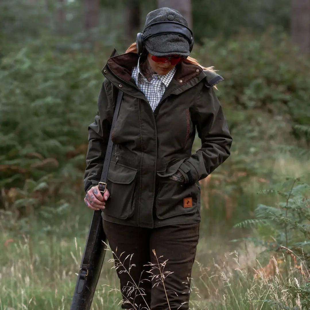 Woman in hunting attire wearing the New Forest Ladies Baker Boy Hat, perfect boy hat style