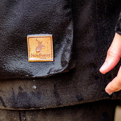 Leather patch with New Forest logo and deer on Ladies Country Sport Jacket