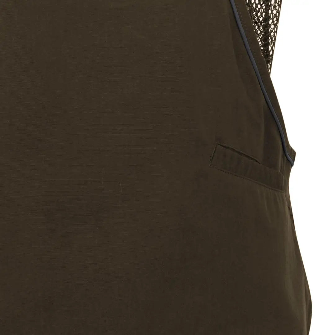 Dark olive green dog training vest with navy trim and textured weave