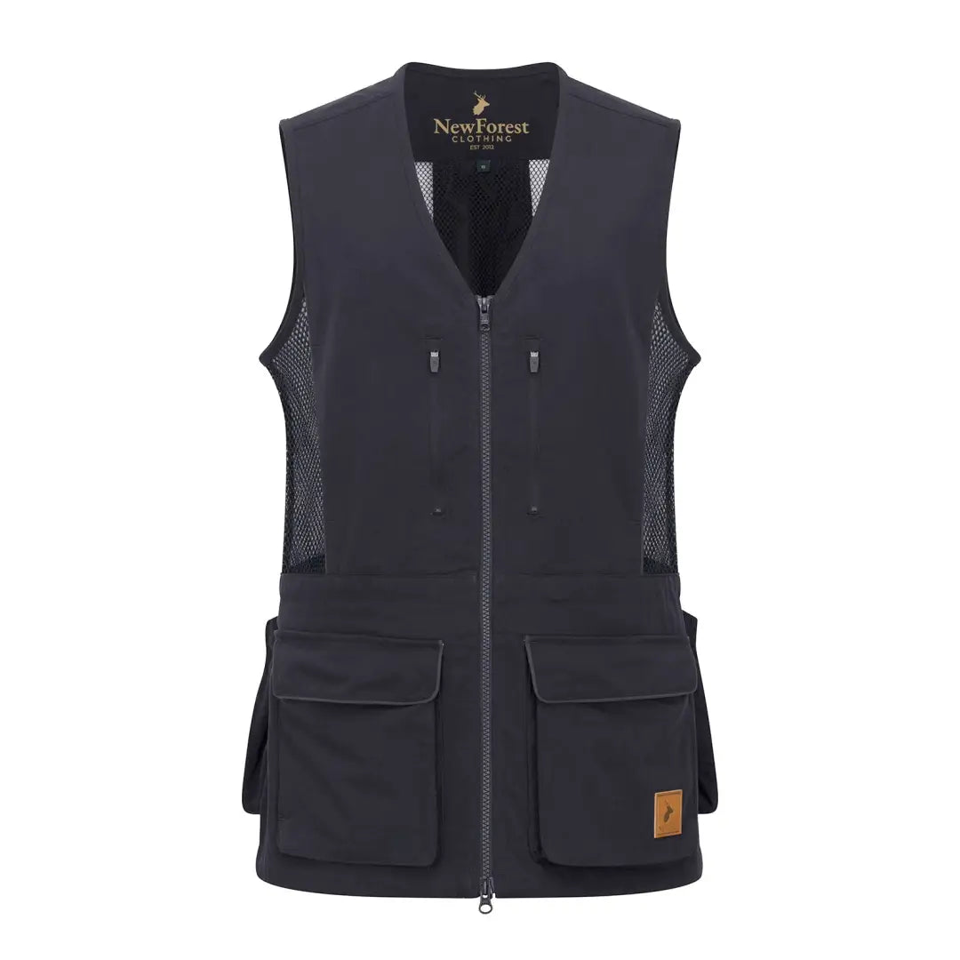 Black New Forest ladies dog training vest with mesh panels and pockets