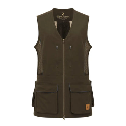 Olive green New Forest ladies dog training vest with mesh panels and pockets