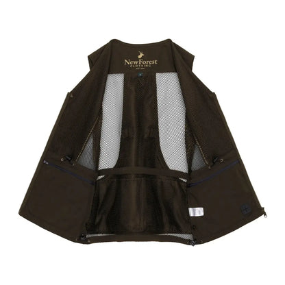 Brown New Forest dog training vest with mesh panels and zip pockets
