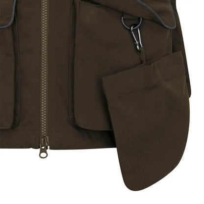 Dark olive green New Forest dog training vest with pockets and zipper