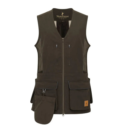 Dark olive New Forest dog training vest with mesh panels and pockets