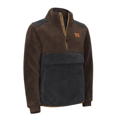 Brown and gray fibre pile fleece pullover from New Forest for cozy style