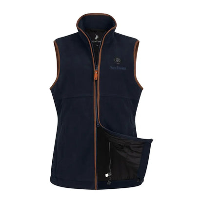 Mid Length Ladies Long Navy Gilet New Forest Ladies Heated