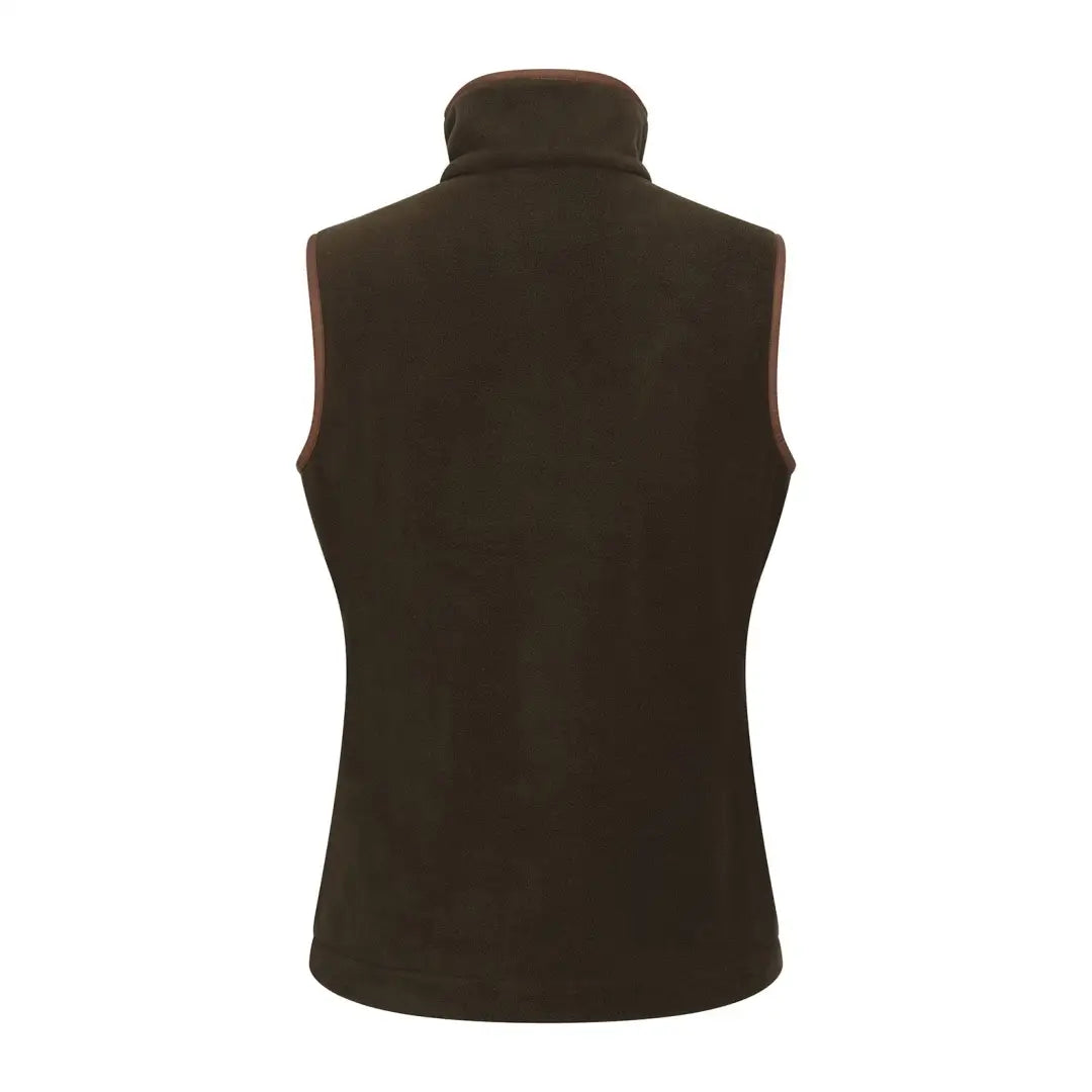 Brown fleece vest with high collar from New Forest Ladies Knightwood Gilet for outdoor country clothing and hunting toughs