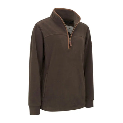 New Forest Ladies Knightwood quarter zip fleece in dark brown