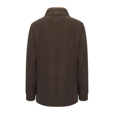 Brown New Forest Knightwood quarter zip fleece jacket with collar and long sleeves
