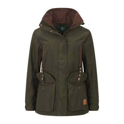 Olive green hooded jacket from Forest Ladies Marsh collection, perfect ladies marsh jacket