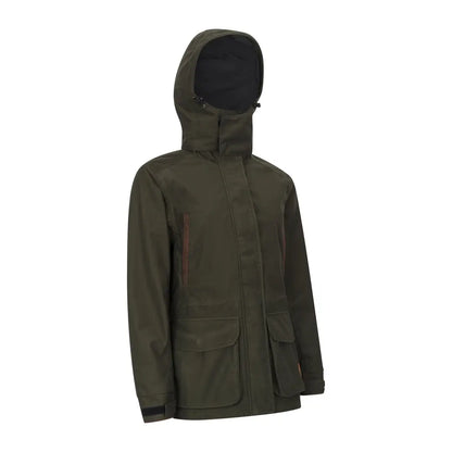 Olive green hooded forest ladies marsh jacket perfect for casual outdoor wear