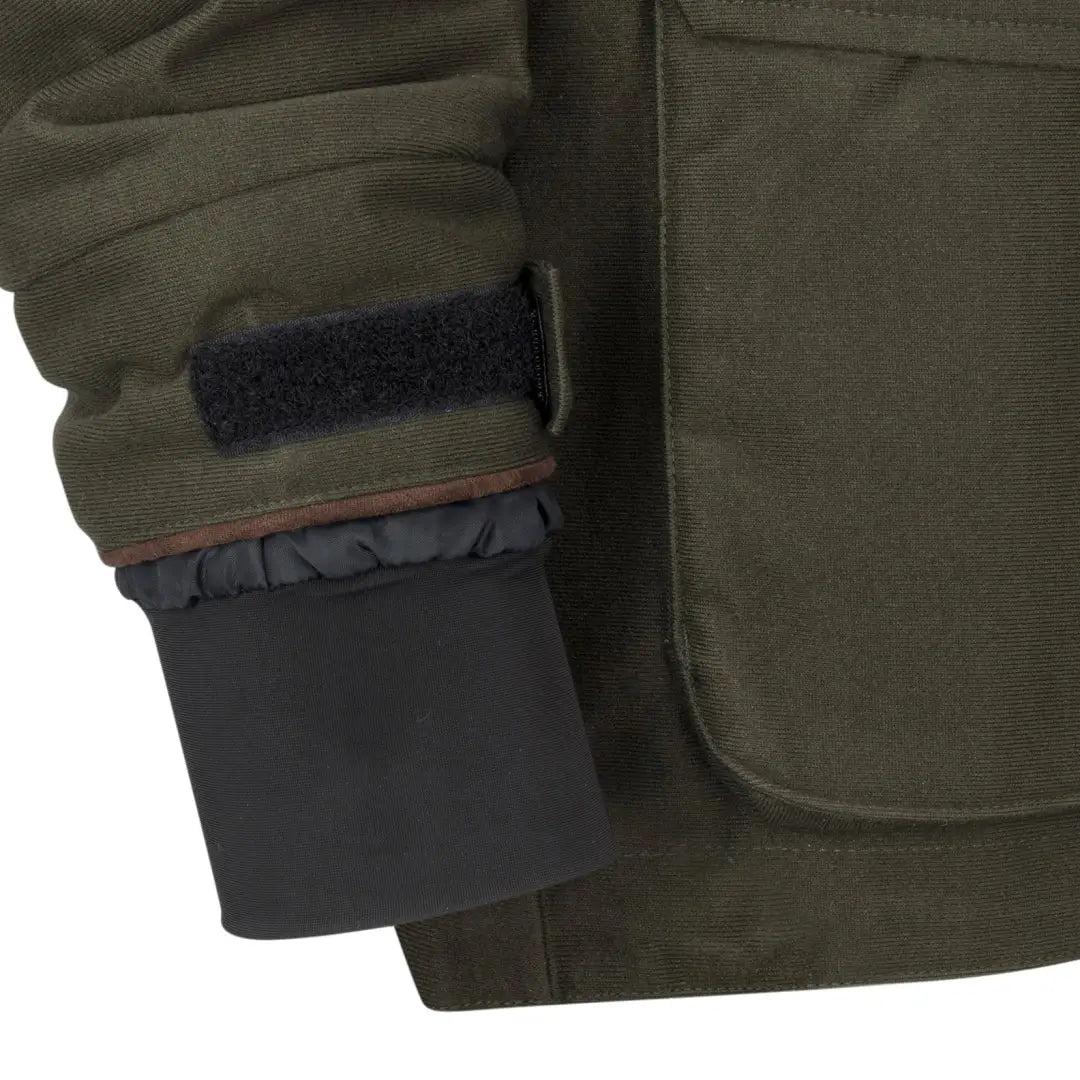 Green jacket sleeve with black cuff from New Forest Ladies Marsh Jacket for forest ladies