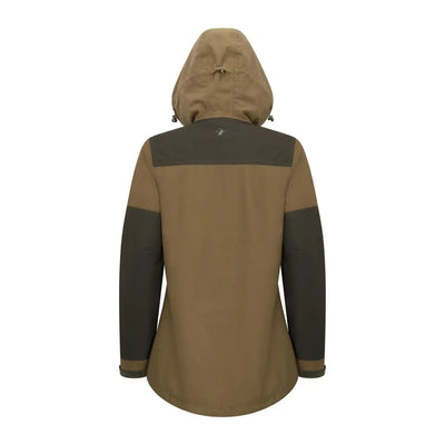 Brown and olive green hooded jacket from the New Forest Ladies Nightjar Smock collection