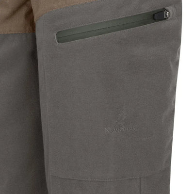 Gray and brown Forest Nightjar Trousers with zippered pocket for hunting adventures