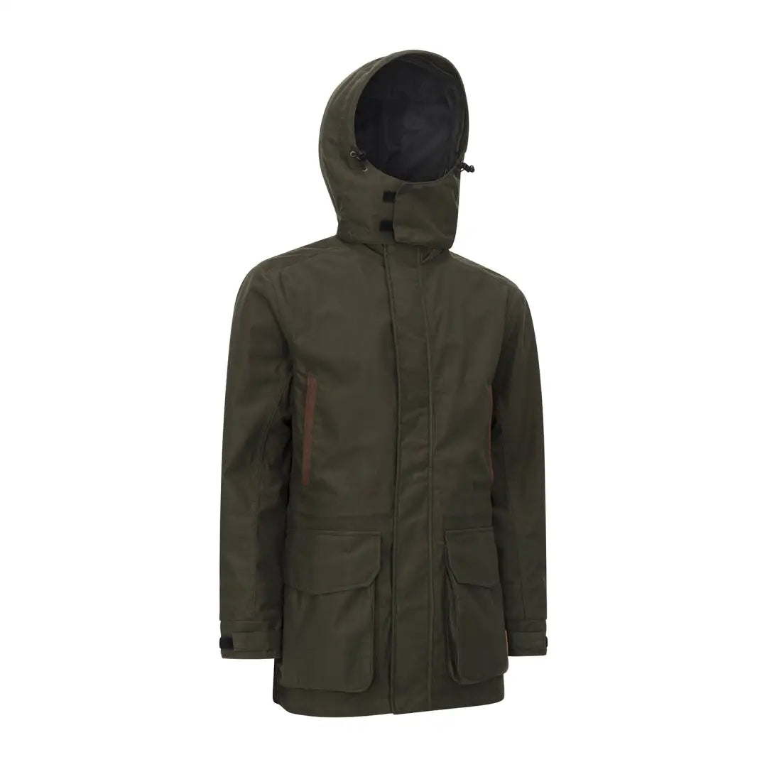 Olive green hooded Forest Marsh Jacket perfect for outdoor adventures