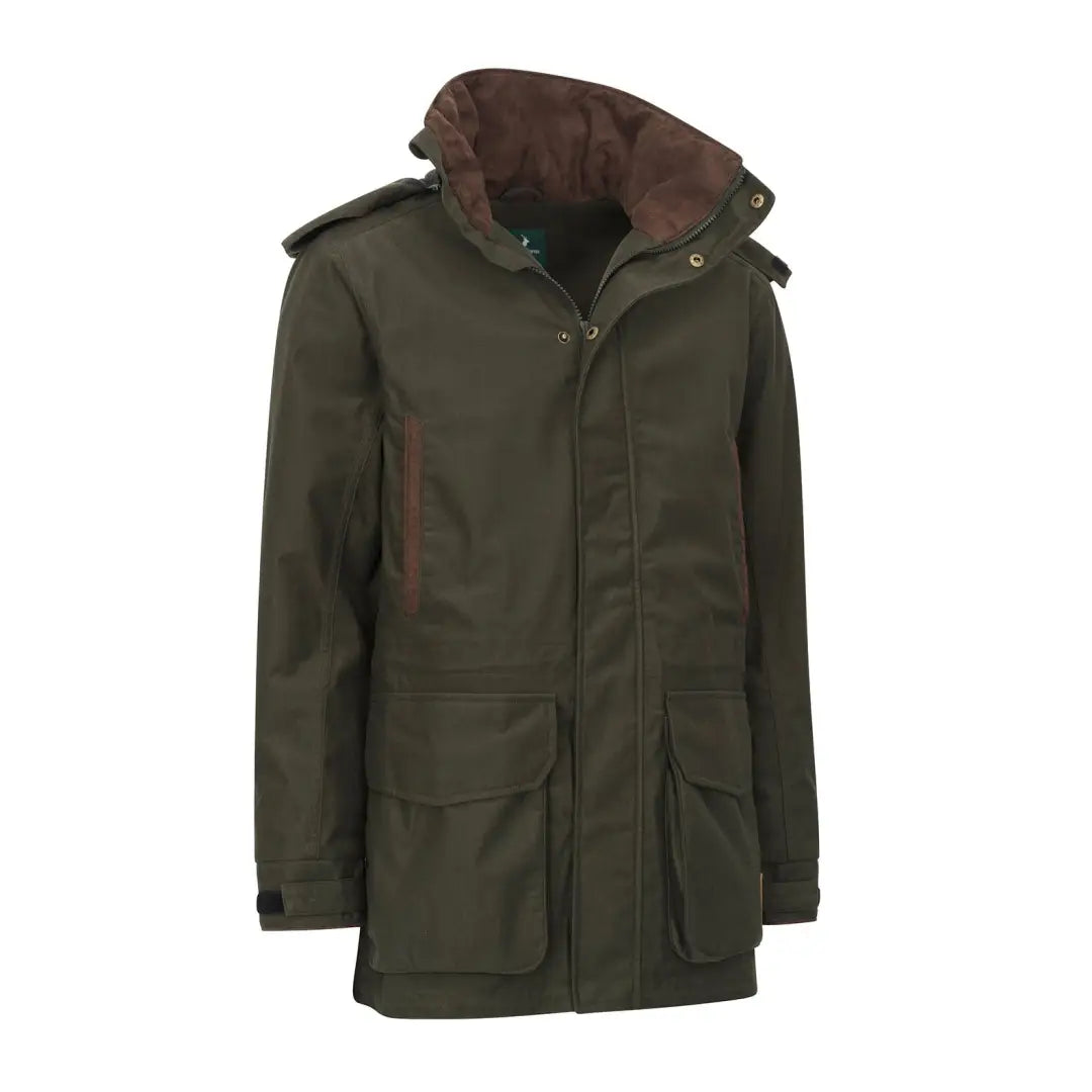 Olive green hunting jacket from New Forest Marsh Jacket collection, perfect marsh jacket