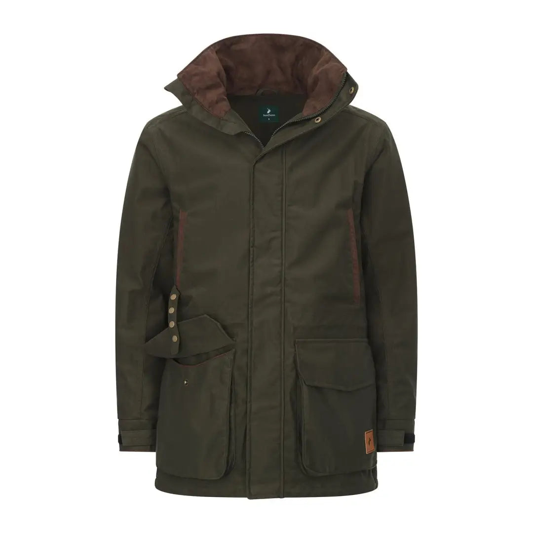 Olive green hooded Marsh Jacket from the New Forest Marsh Jacket collection