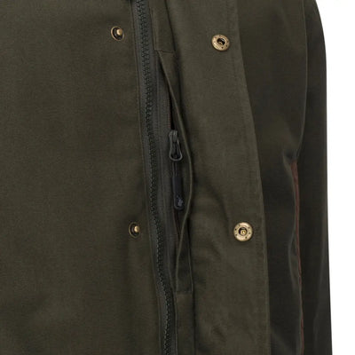 Olive green Forest Marsh Jacket with zipper and snap closures, perfect marsh jacket style