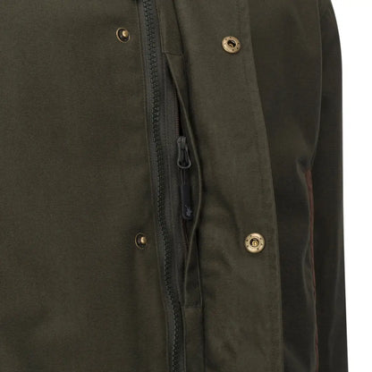 Olive green Forest Marsh Jacket with zipper and snap closures, perfect marsh jacket style