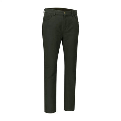 Dark green forest moleskin jeans showcases New Forest Moleskin Jeans for a stylish look