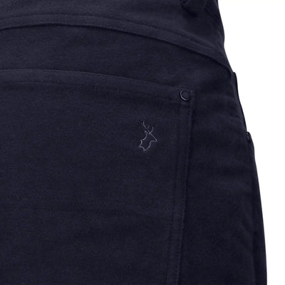 Dark blue moleskin jeans pocket with deer logo from New Forest Moleskin Jeans