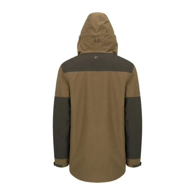 Brown and olive green hooded jacket from the Forest Nightjar Smock collection