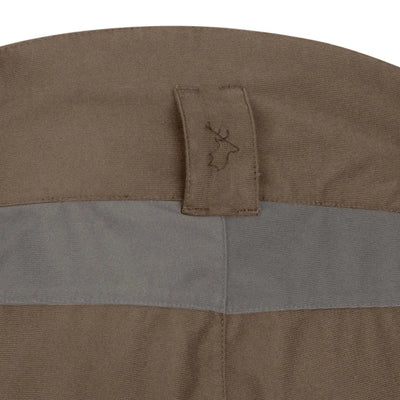 Tan fabric New Forest Nightjar Trousers with a stylish deer logo design