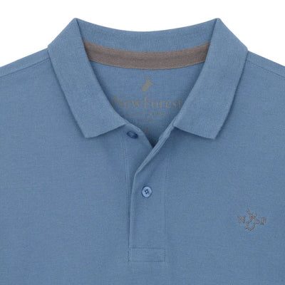 Blue New Forest Pique Polo Shirt perfect for casual style and comfort