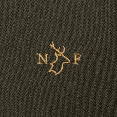 Embroidered deer head logo on a stylish New Forest Pique Polo Shirt