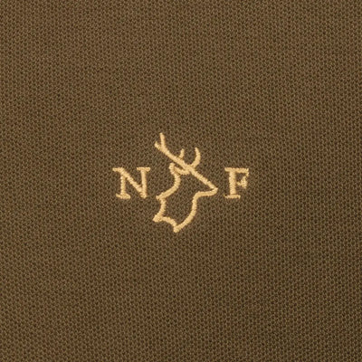 Embroidered deer head logo on New Forest Pique Polo Shirt, perfect for casual style