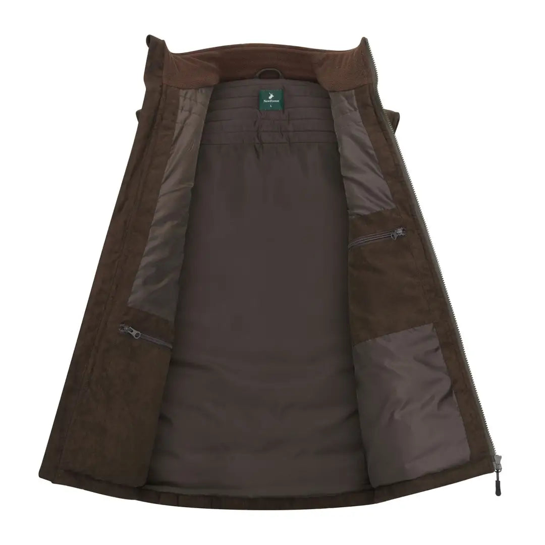 Open brown jacket from the New Forest Polar Gilet collection perfect for outdoor stays