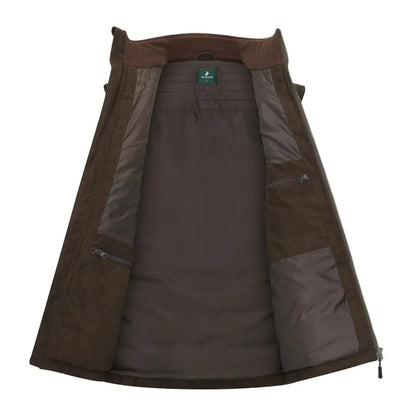Open brown jacket from the New Forest Polar Gilet collection perfect for outdoor stays