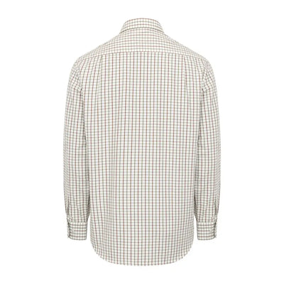 Crisp white and dark gray premium tattersall shirt with classic collar