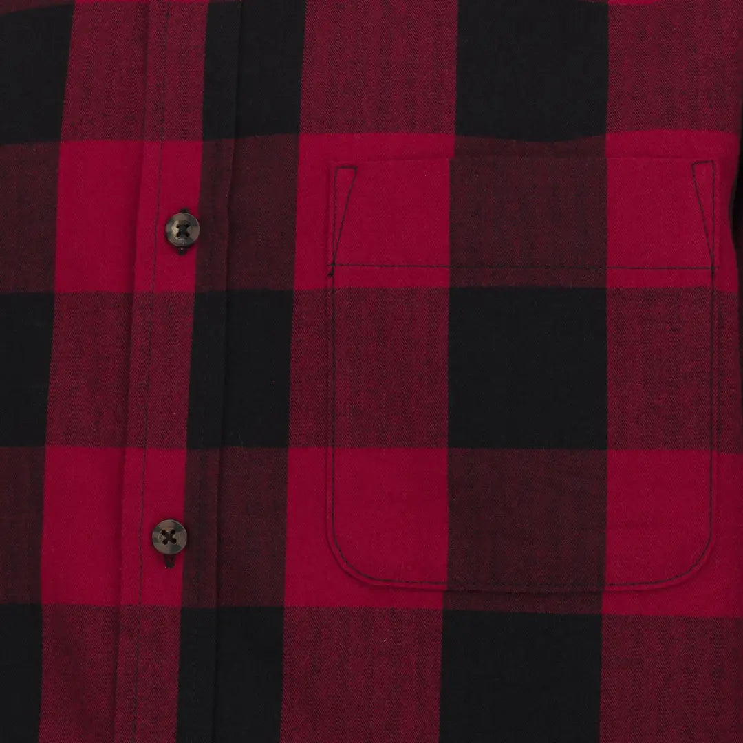 Red and black plaid New Forest premium tattersall shirt with chest pocket